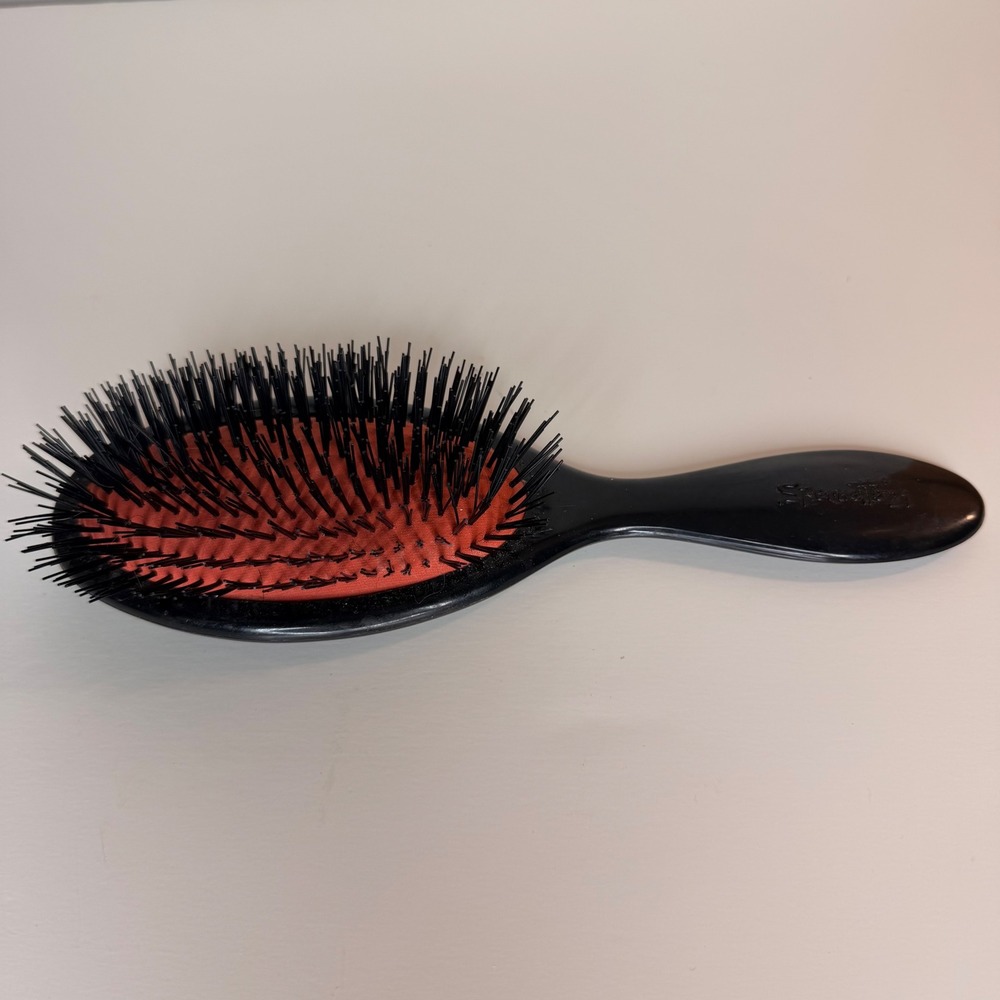 Spornette 21 Cushion Hair Brush Black Red Nylon Bristle Oval Detangling Salon